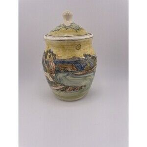 Keith Campbell Pottery Canister Signed “Campbell 75” Vintage (3”x6”)